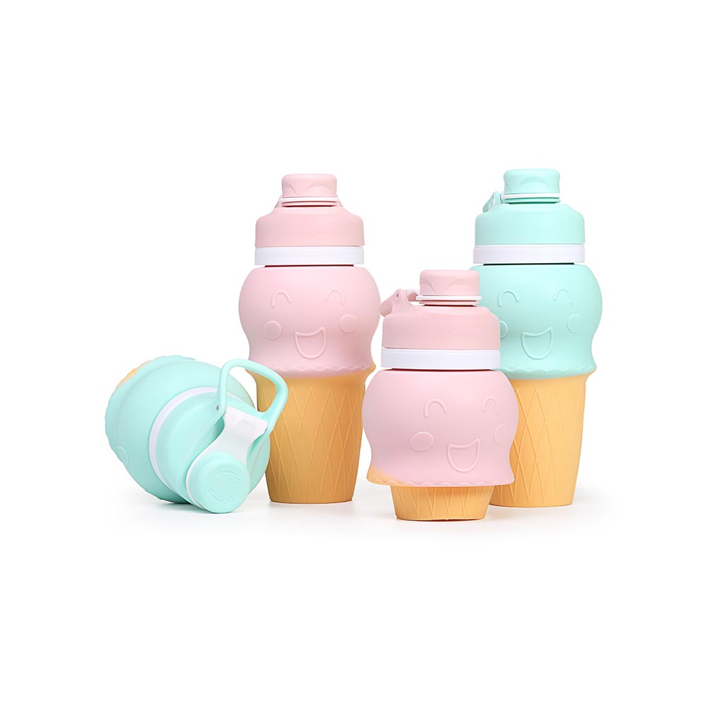 Silicone Foldable Ice Cream Shaped Water Bottles